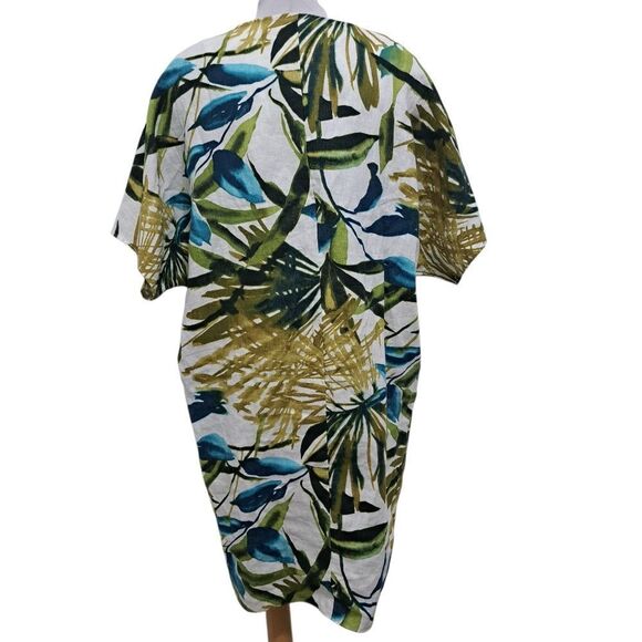 Chico's Linen Palm Print Tunic Wedge Short Dress Multi- Color Size 2 Large NWT - Picture 6 of 15